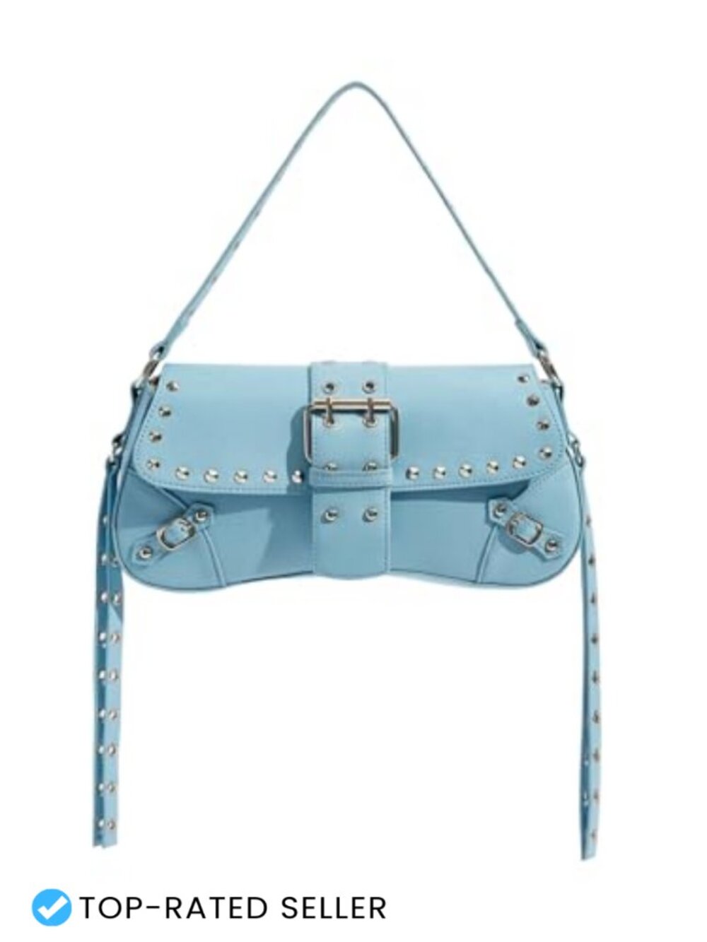Faux Leather Studded Mini Purse Y2K Punk Shoulder Bag